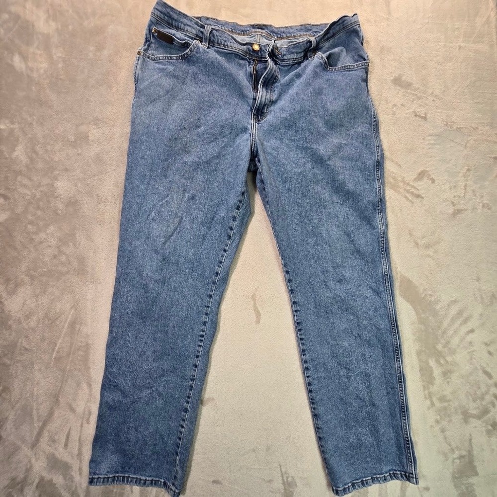 Wrangler Five Star Mens Relaxed Fit Straight Leg Jeans Medium Wash 40x34